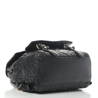 Christian Dior Lambskin Cannage Small Lucky Badge Stardust Backpack Black 3 of 4