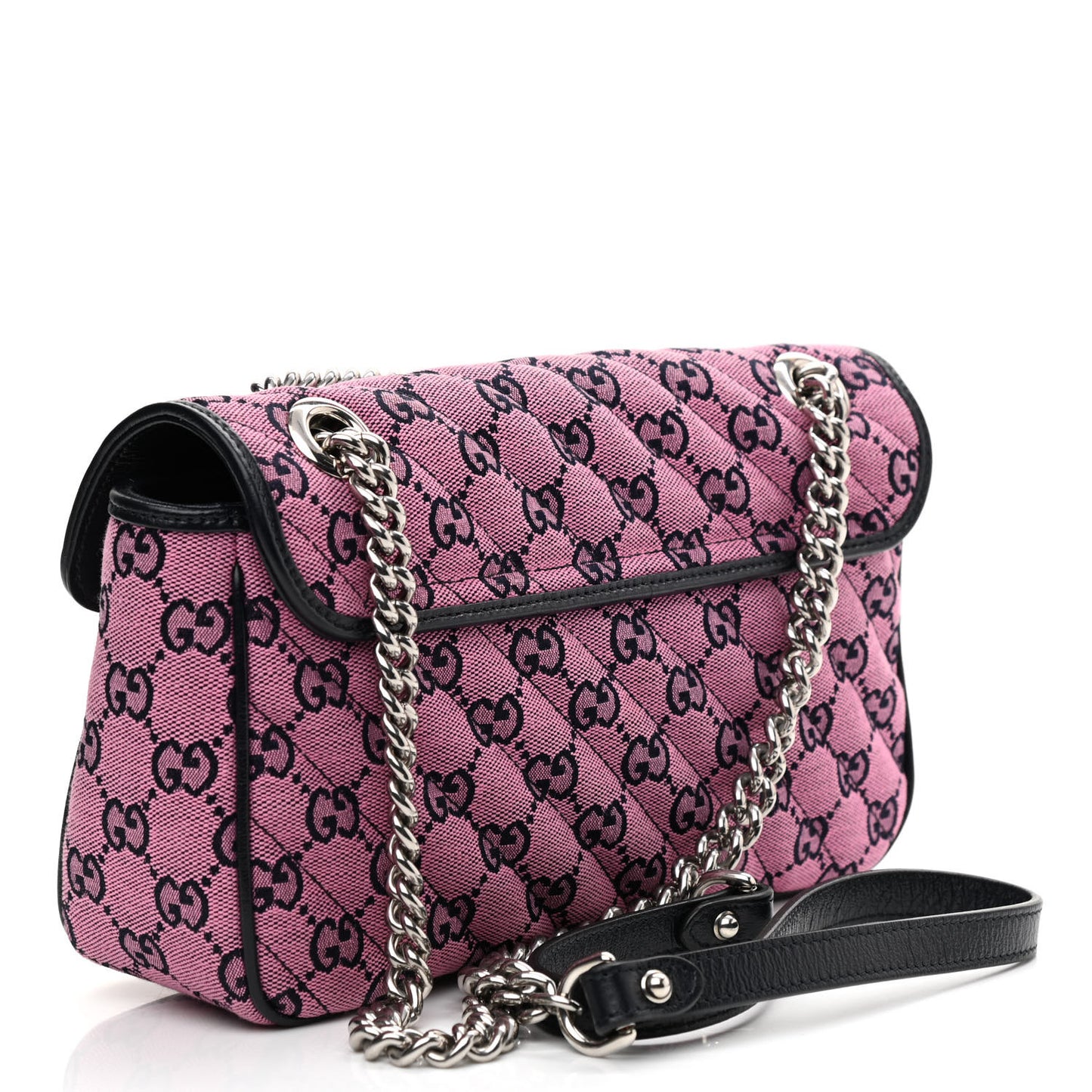 Monogram Multicolor Matelasse Diagonal Small GG Marmont Shoulder Bag Pink Blue
