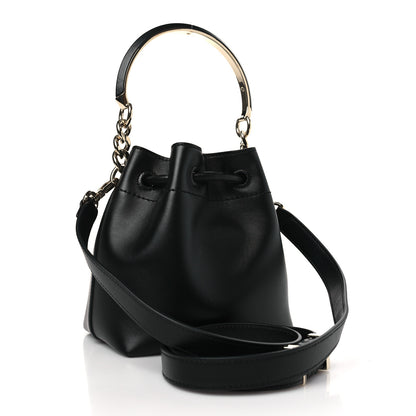 Jimmy Choo Smooth Shiny Calfskin Bon Bon Bucket Bag Black 3 of 8