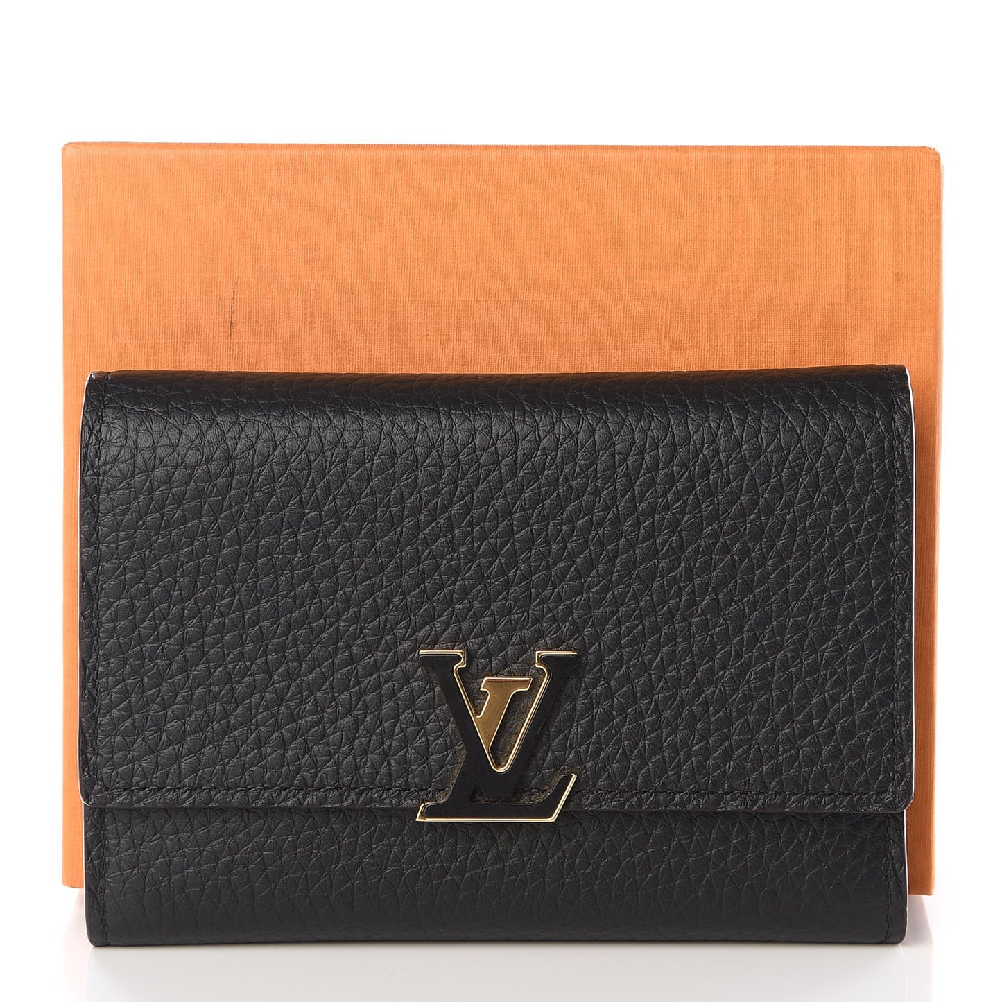 Taurillon Capucines Compact Wallet Black
