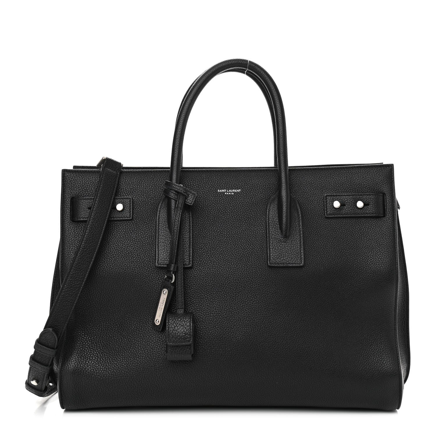 Saint Laurent Grained Calfskin Medium Souple Sac De Jour Black 1 of 12