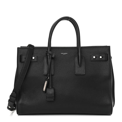 Saint Laurent Grained Calfskin Medium Souple Sac De Jour Black 1 of 12