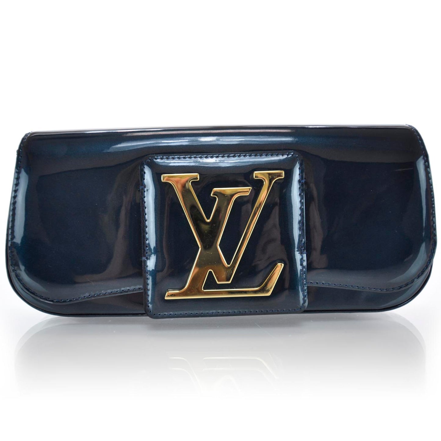 Patent Sobe Clutch Blue Nuit