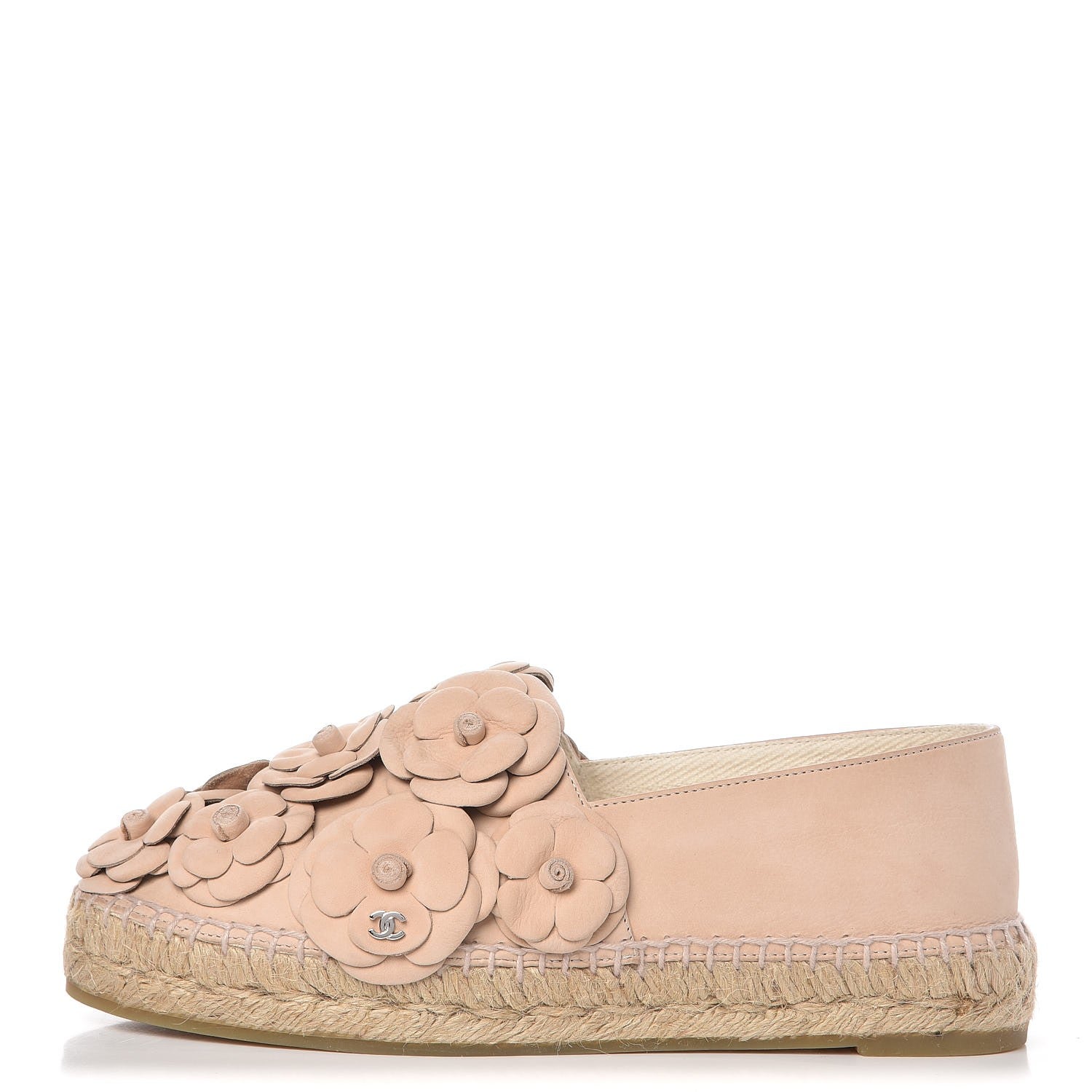Chanel Suede Camellia CC Espadrilles 37 Pink 1 of 9