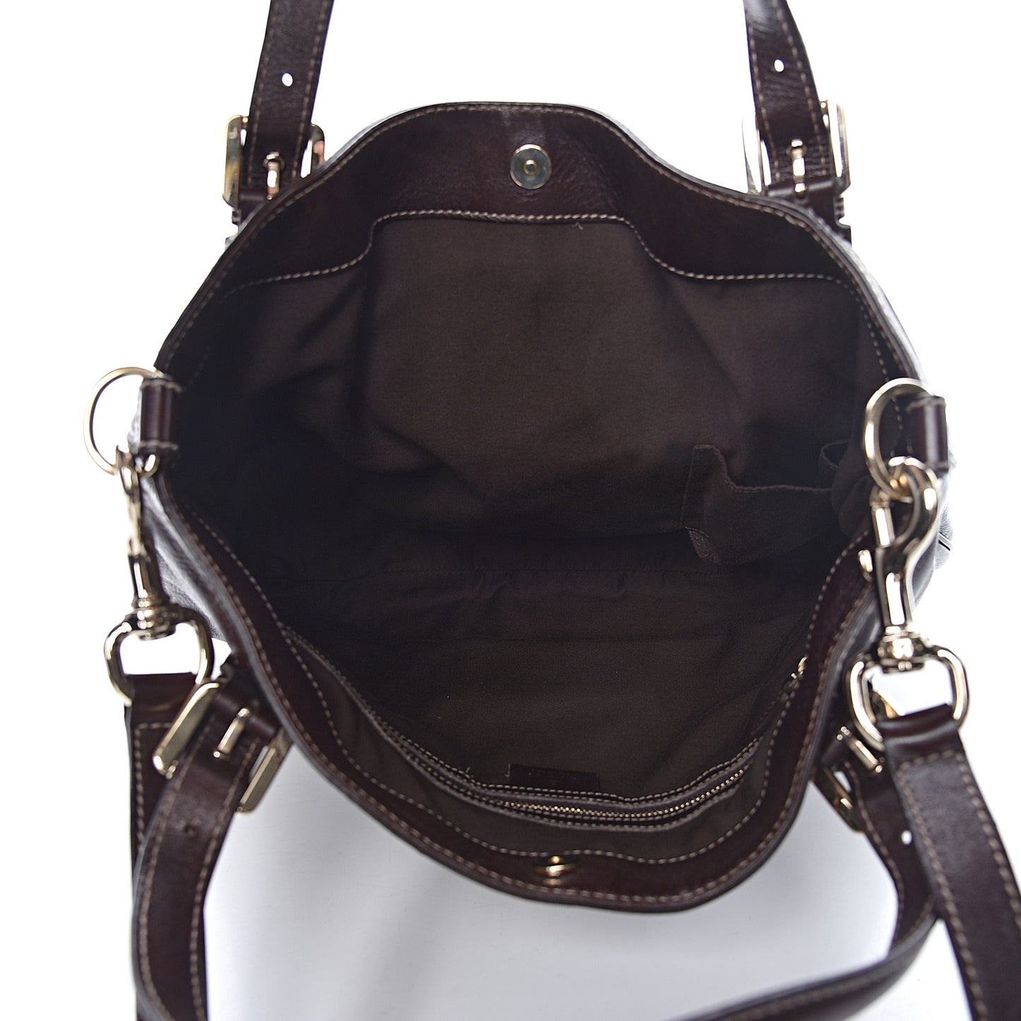 Calfskin Medium Britt Tote Dark Brown