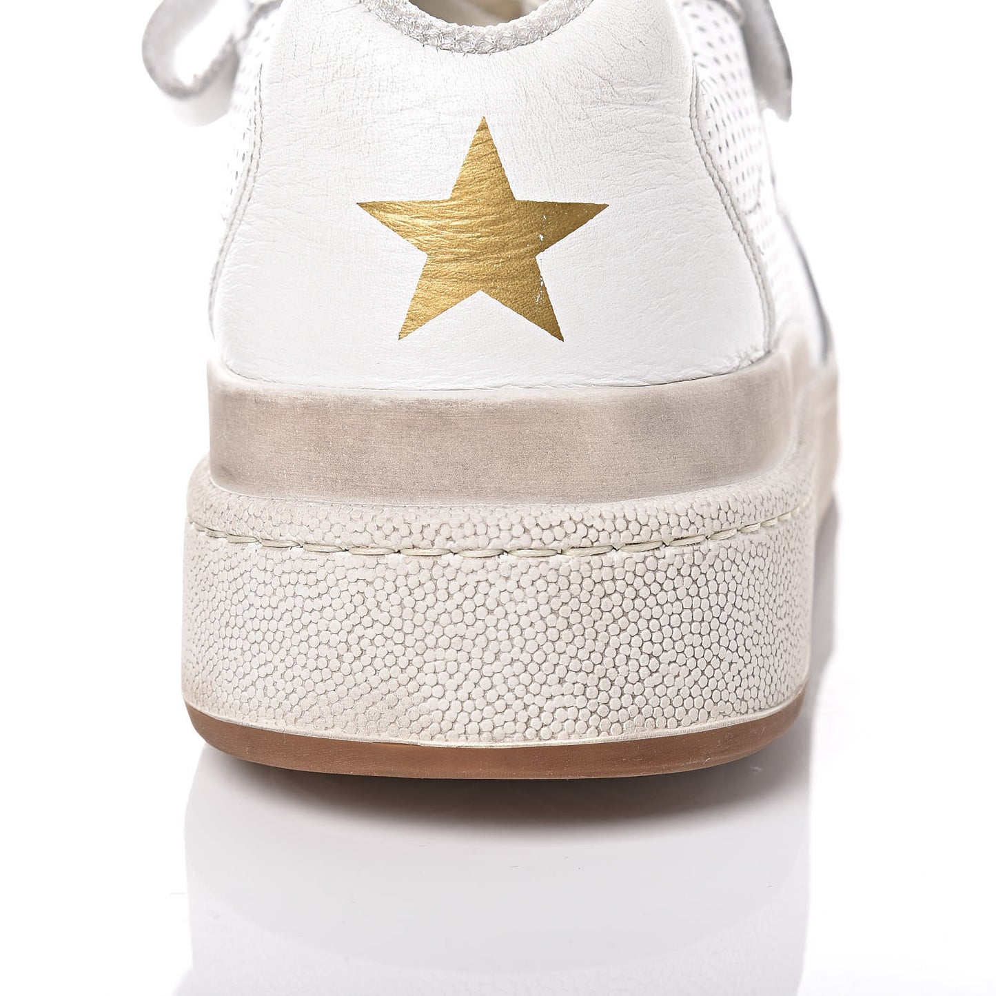 Perforated Calfskin Mens Jeddo Sneakers 43 White