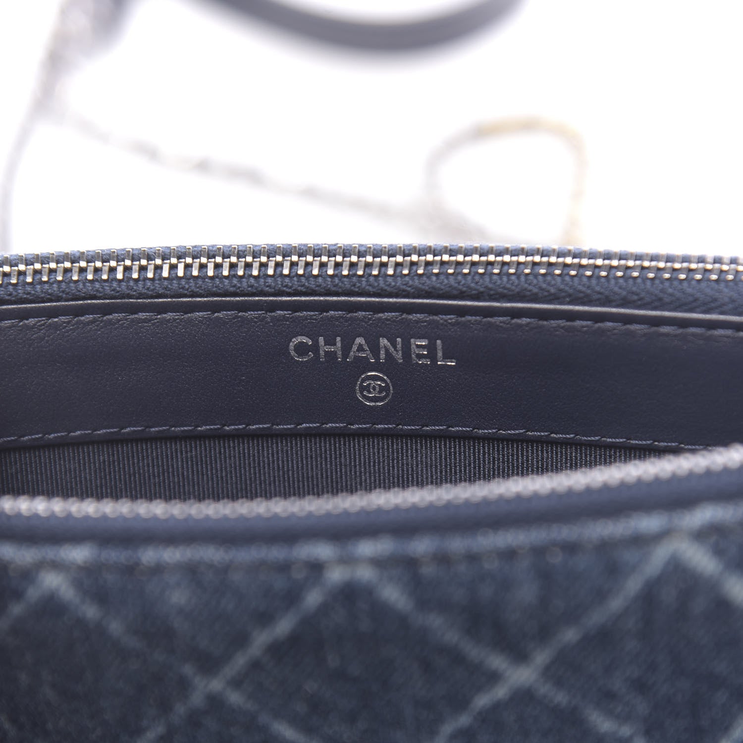 Chanel Denim Calfskin Quilted Small Gabrielle Clutch With Chain Blue 8 of 13
