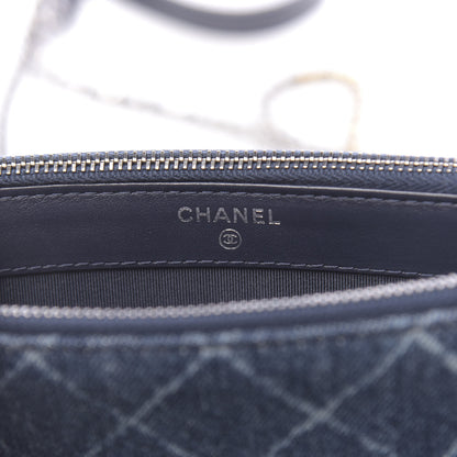 Chanel Denim Calfskin Quilted Small Gabrielle Clutch With Chain Blue 8 of 13