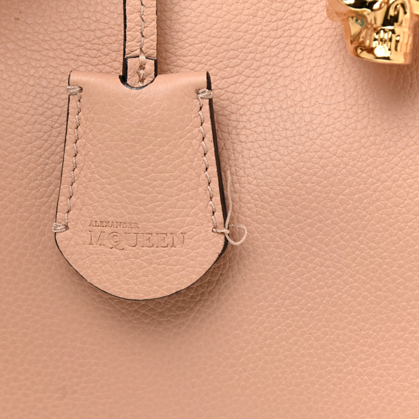 Pebbled Calfskin Small Skull Padlock Zip Around Tote Boudoir