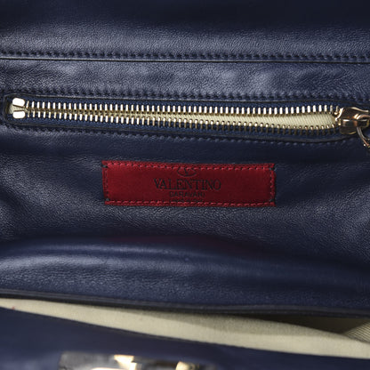 Valentino Garavani Vitello Small Rockstud Tote Marine 7 of 8