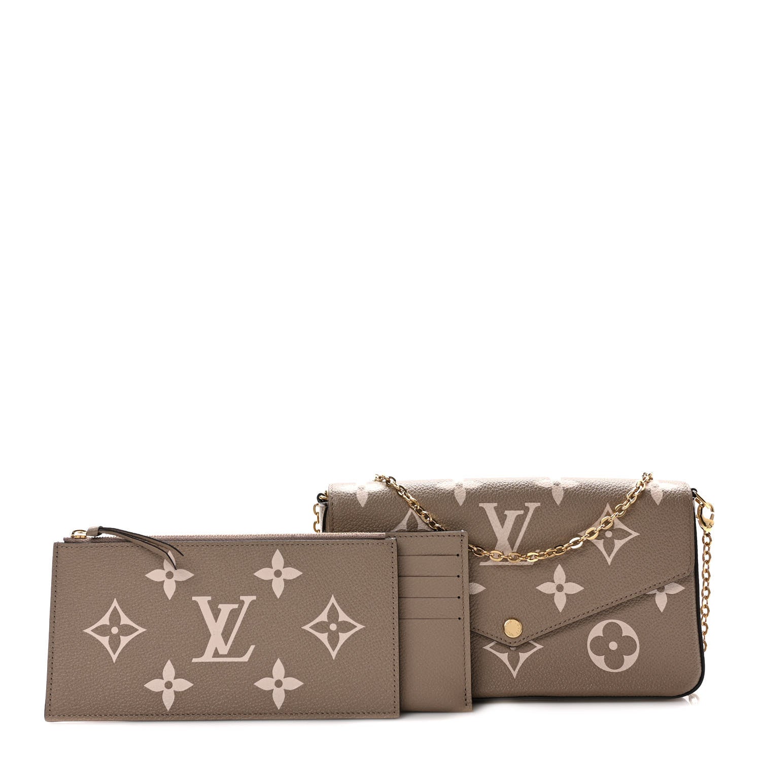 Louis Vuitton Empreinte Monogram Giant Felicie Pochette Tourterelle Creme 1 of 8