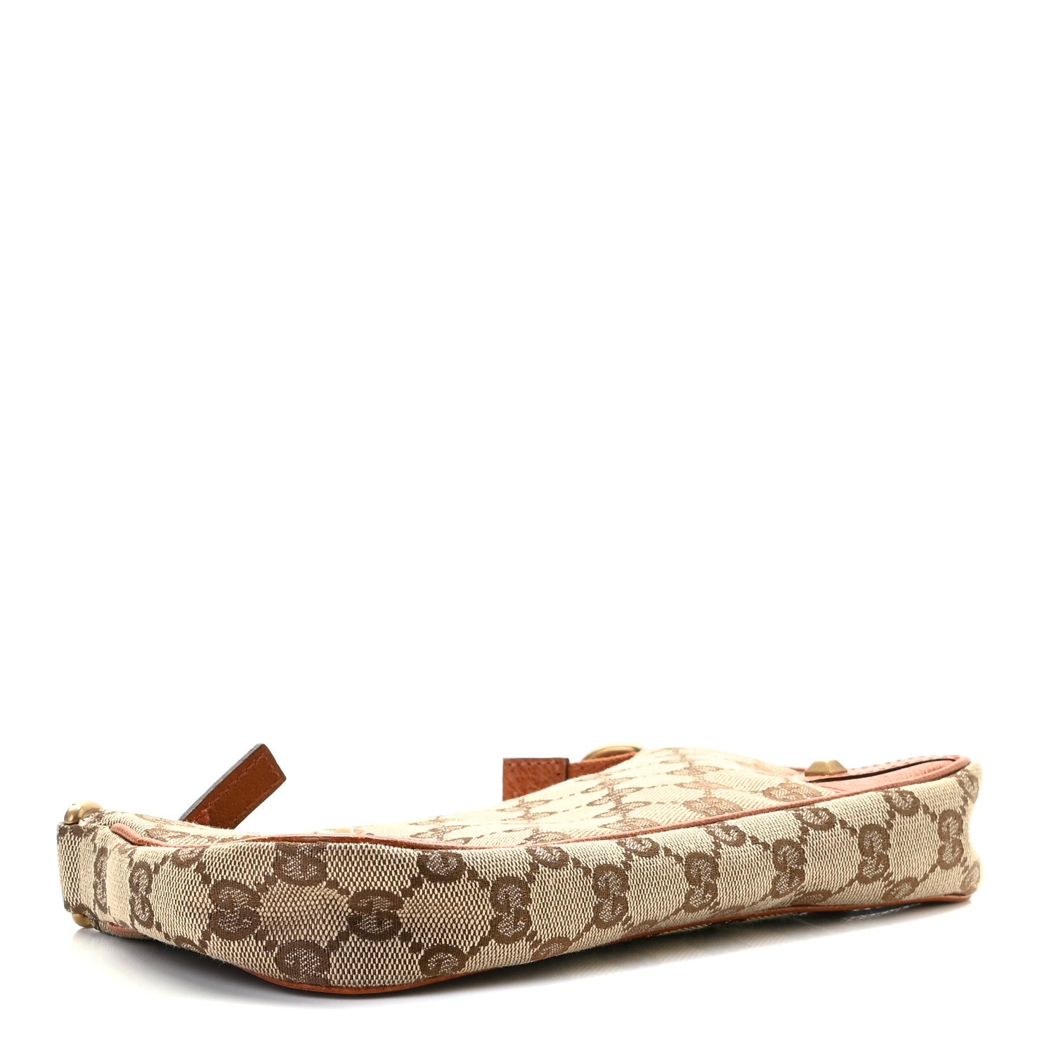 Gucci Monogram Horsebit Nail Chain Pochette Orange 5 of 7
