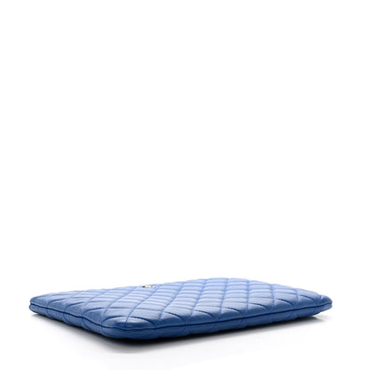 Chanel Lambskin Quilted Medium Cosmetic Case Blue 4 of 10