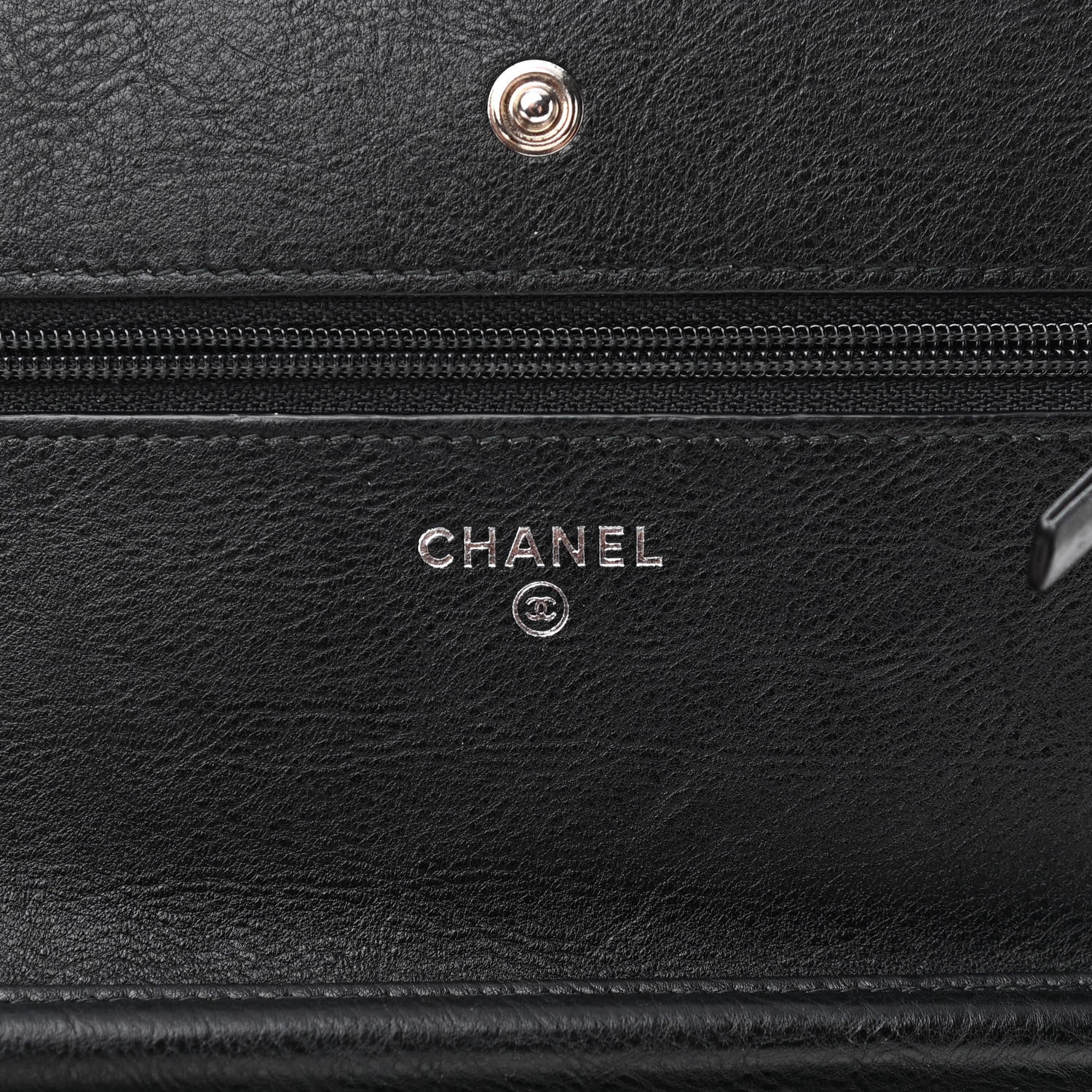 Chanel Crumpled Calfskin Quilted Wallet On Chain WOC So Black 5 of 12