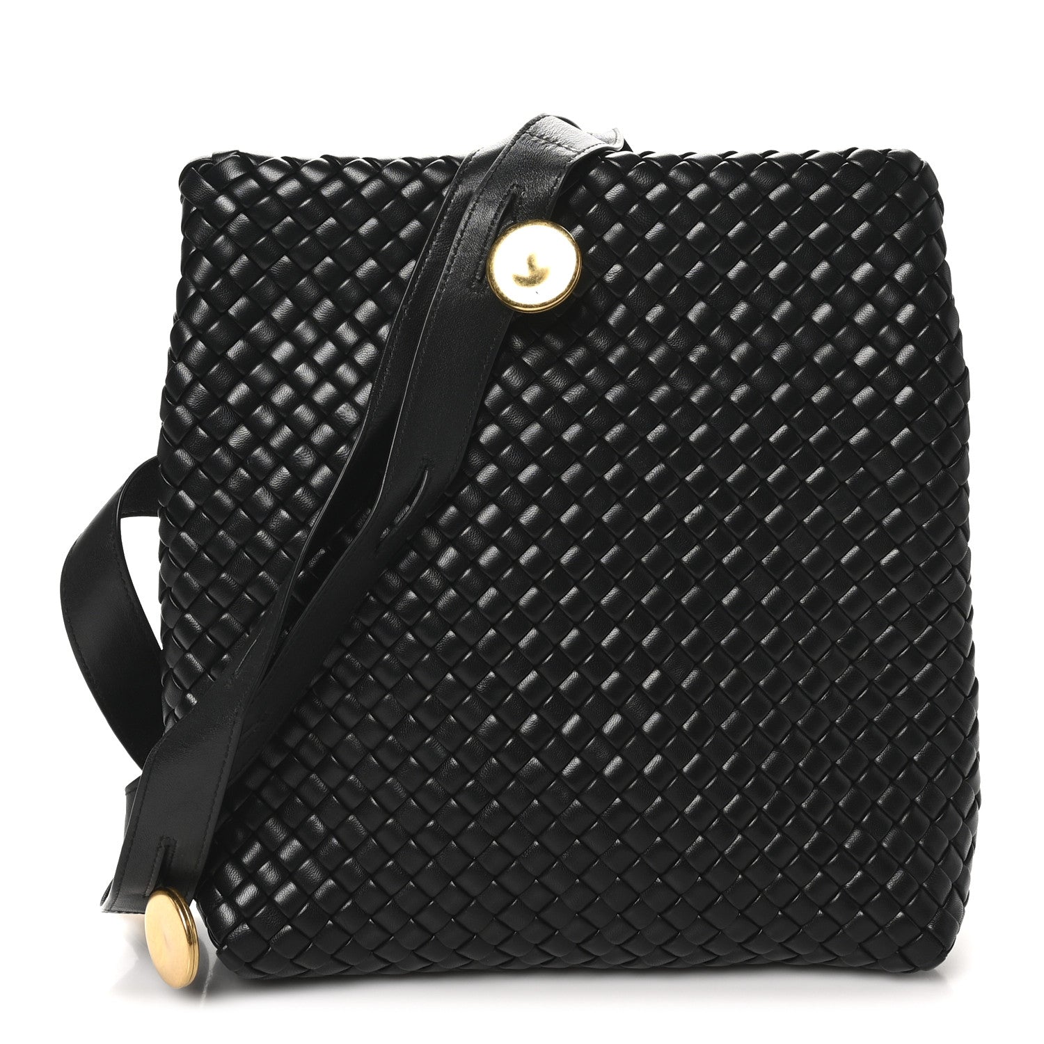 Bottega Veneta Nappa Intrecciato The Fold Crossbody Black 1 of 9
