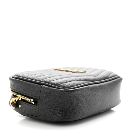 Saint Laurent Grain De Poudre Matelasse Monogram Mini Lou Camera Bag Black 4 of 13