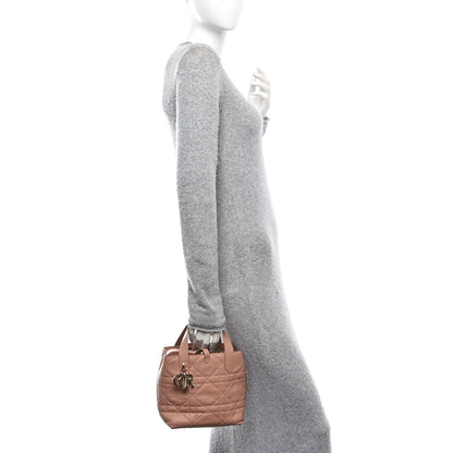 Christian Dior Calfskin Macrocannage Small Toujours Vertical Tote Rose des Vents 2 of 9