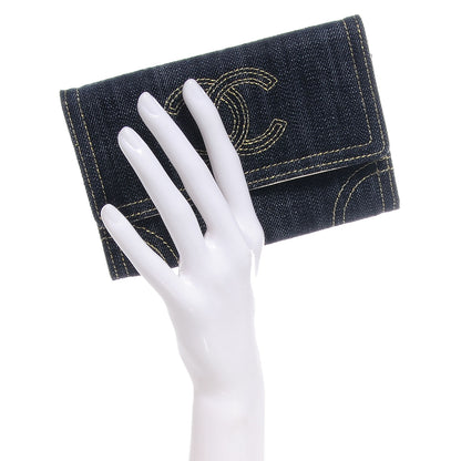 Chanel Denim CC Flap Wallet Blue 2 of 8