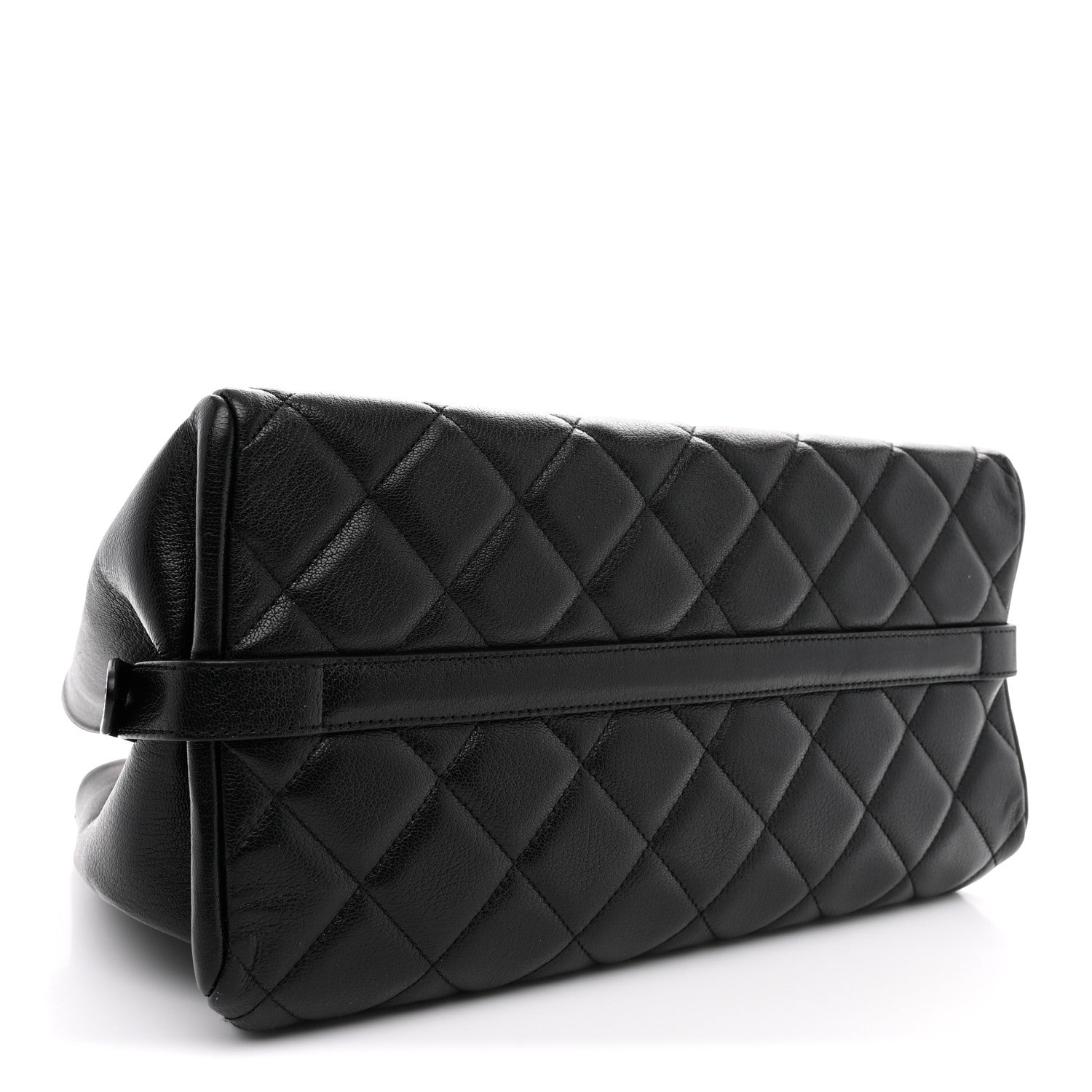 Chanel Metallic Goatskin Quilted Large City Rock Shopping Bag Black 4 of 10
