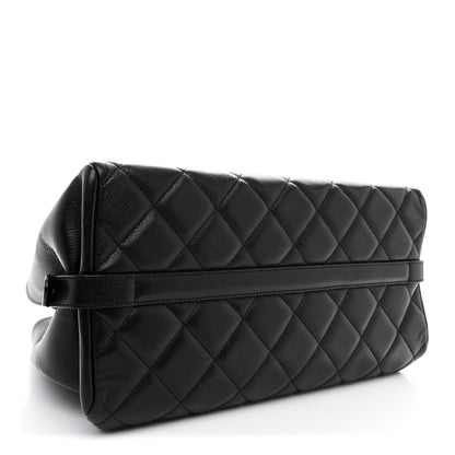 Chanel Metallic Goatskin Quilted Large City Rock Shopping Bag Black 4 of 10