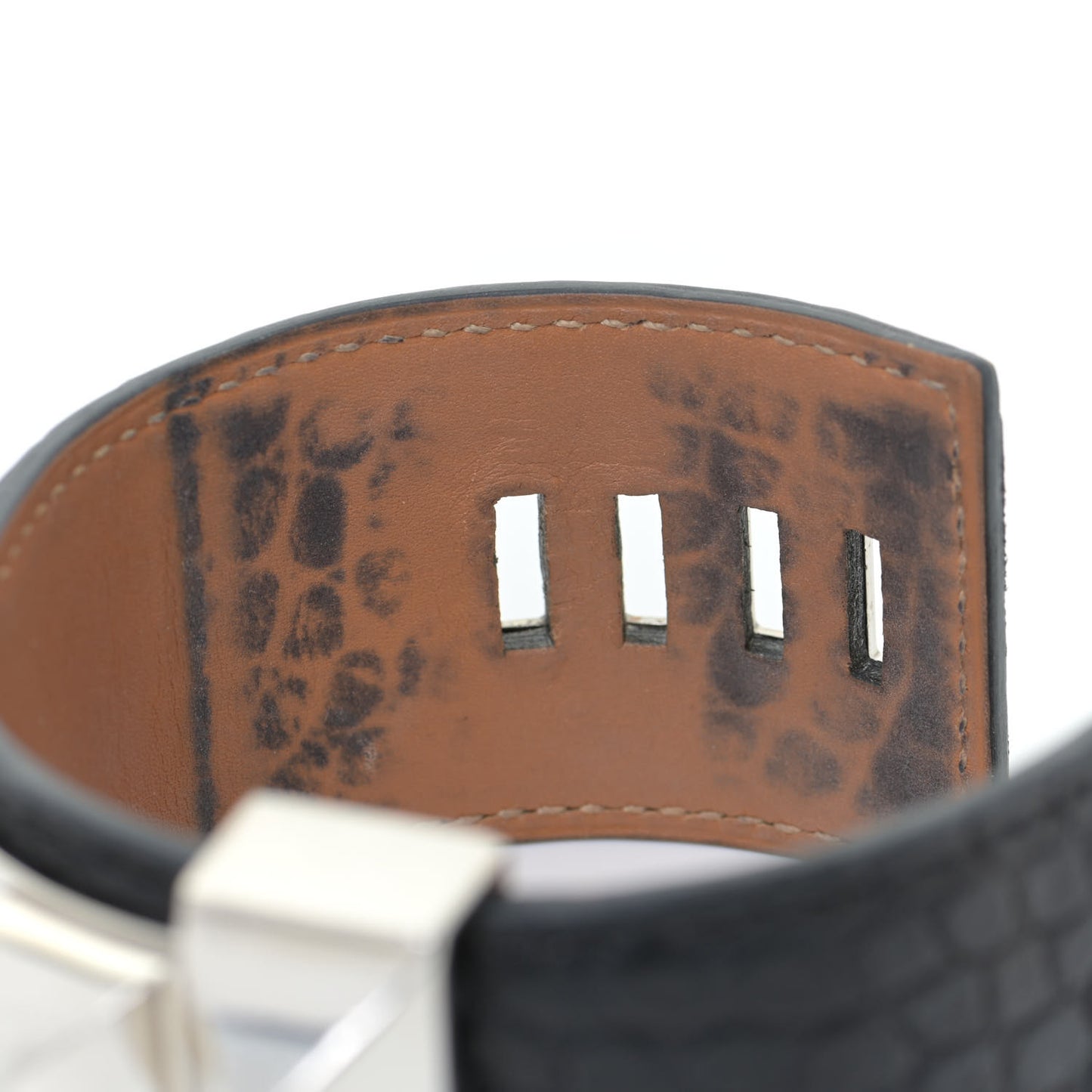 Matte Alligator Collier de Chien CDC Bracelet S Black