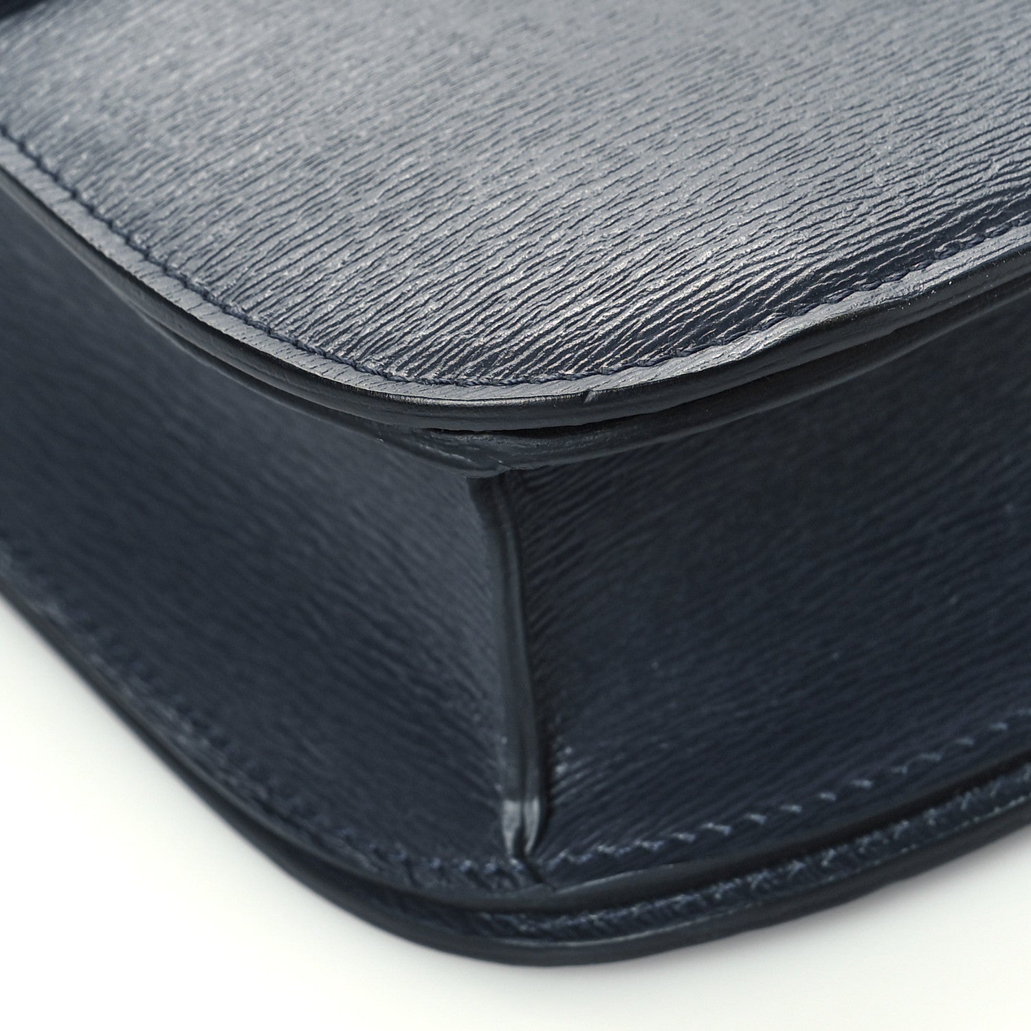 Celine Liege Calfskin Medium Classic Box Flap Bag Dark Blue 8 of 9