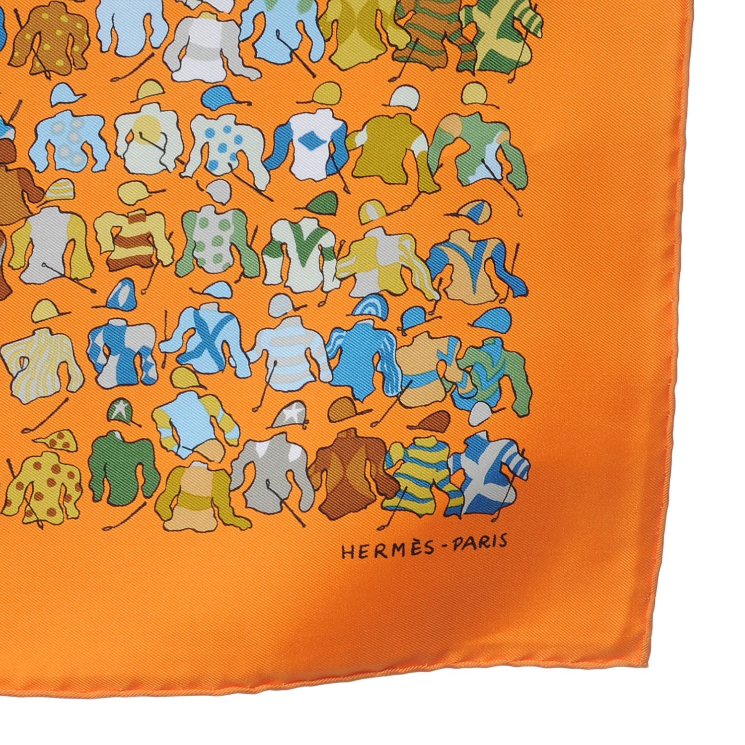 Hermes Silk Les Chevaux Se Rendent Au Depart Pocket Square Scarf 5 of 6
