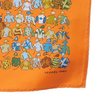 Hermes Silk Les Chevaux Se Rendent Au Depart Pocket Square Scarf 5 of 6