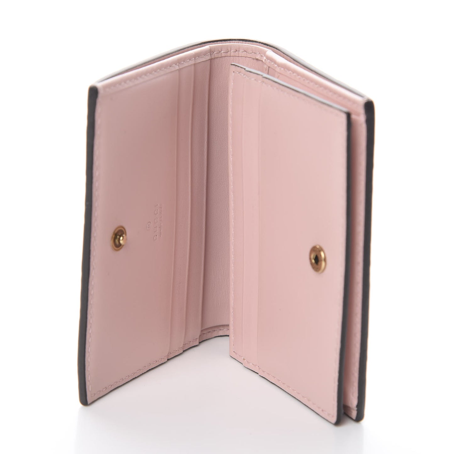 Guccissima Signature Crystal Cat Card Case Wallet Light Candy Pink