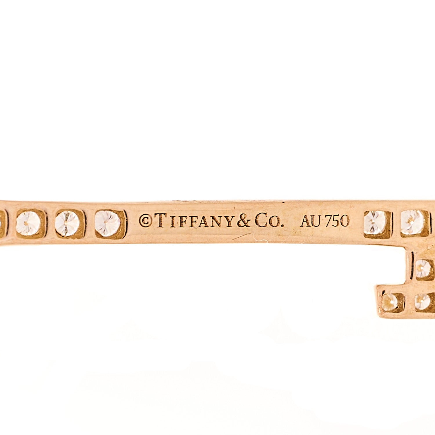 Tiffany 18K Rose Gold Diamond Quatra Heart Key Pendant 4 of 5