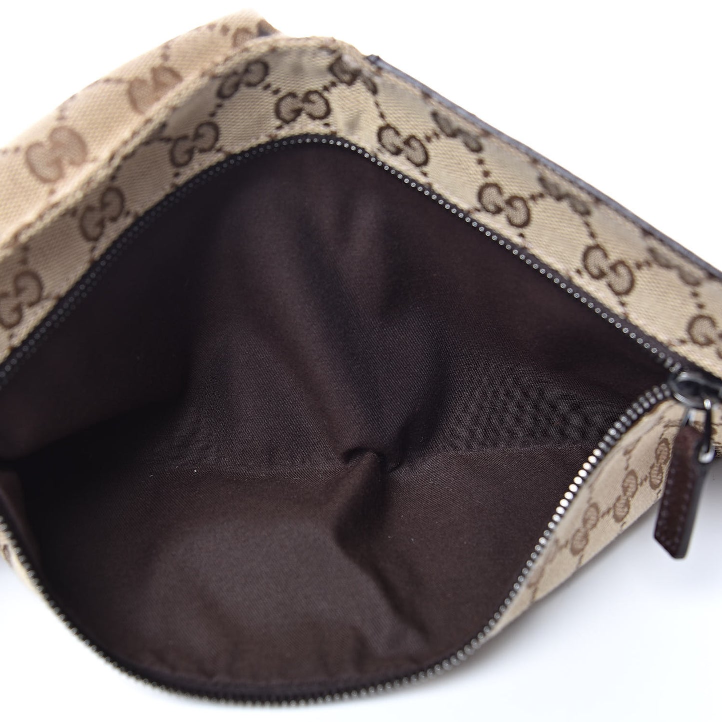 GG Monogram Double Pocket Belt Bag Dark Brown
