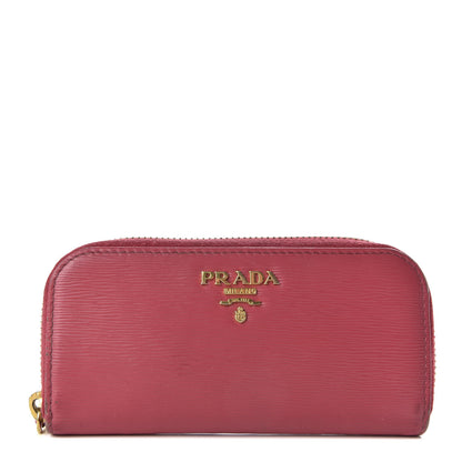 Prada Vitello Move Metal Zip Around 6 Key Holder Ibisco 1 of 9