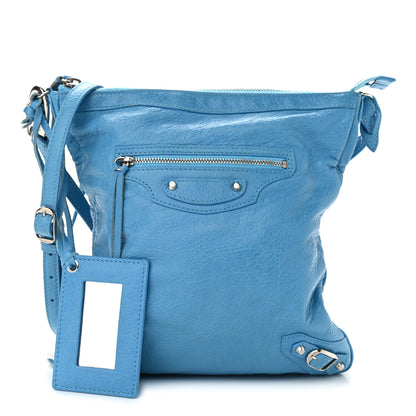 Balenciaga Agneau Classic Hardware Flat Crossbody Bleu Azur Clair 1 of 11