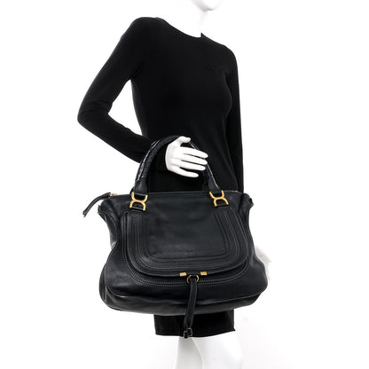 Chloe Calfskin Large Marcie Satchel Black 2 of 9
