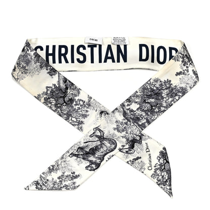 Christian Dior Silk Toile De Jouy Mitzah Scarf White 1 of 5
