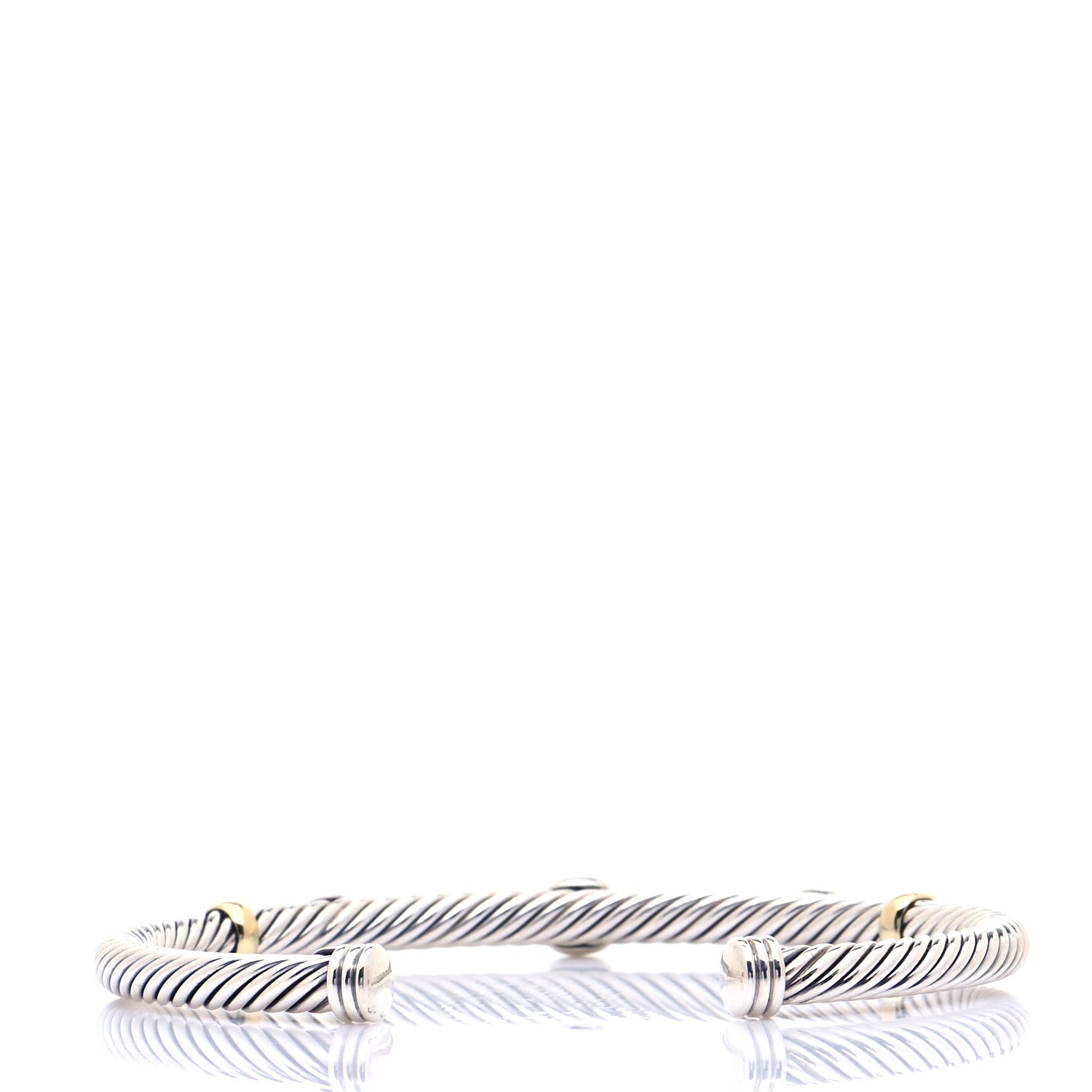 David Yurman Sterling Silver 18K Yellow Gold Amethyst Pink Tourmaline 4mm Renaissance Bracelet 3 of 6