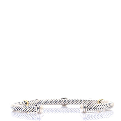 David Yurman Sterling Silver 18K Yellow Gold Amethyst Pink Tourmaline 4mm Renaissance Bracelet 3 of 6