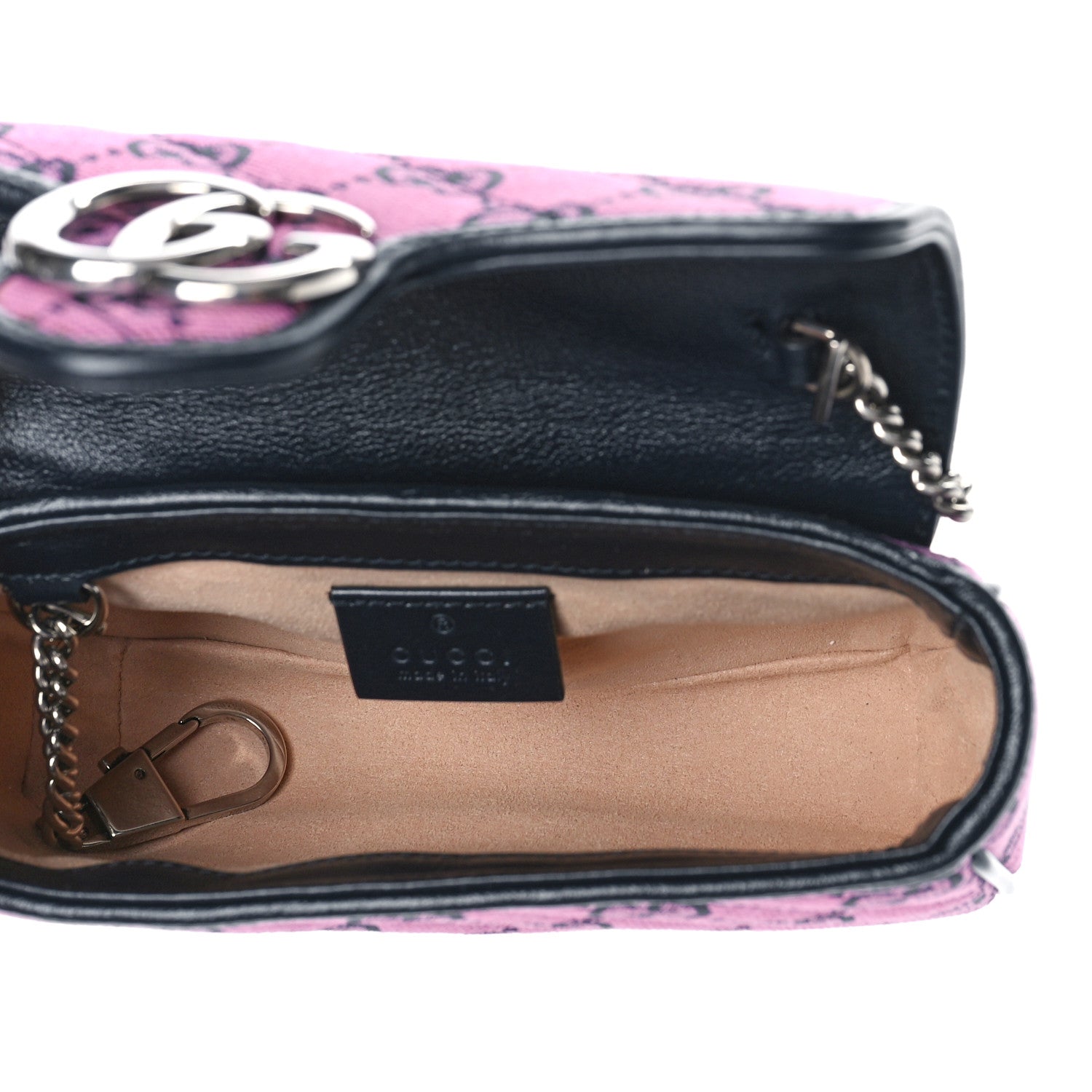 Gucci Monogram Multicolor Matelasse Diagonal Super Mini GG Marmont Shoulder Bag Pink Blue 5 of 10