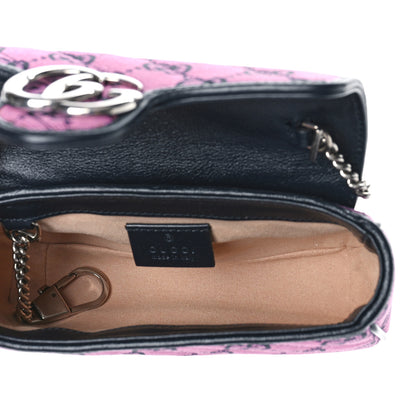 Gucci Monogram Multicolor Matelasse Diagonal Super Mini GG Marmont Shoulder Bag Pink Blue 5 of 10