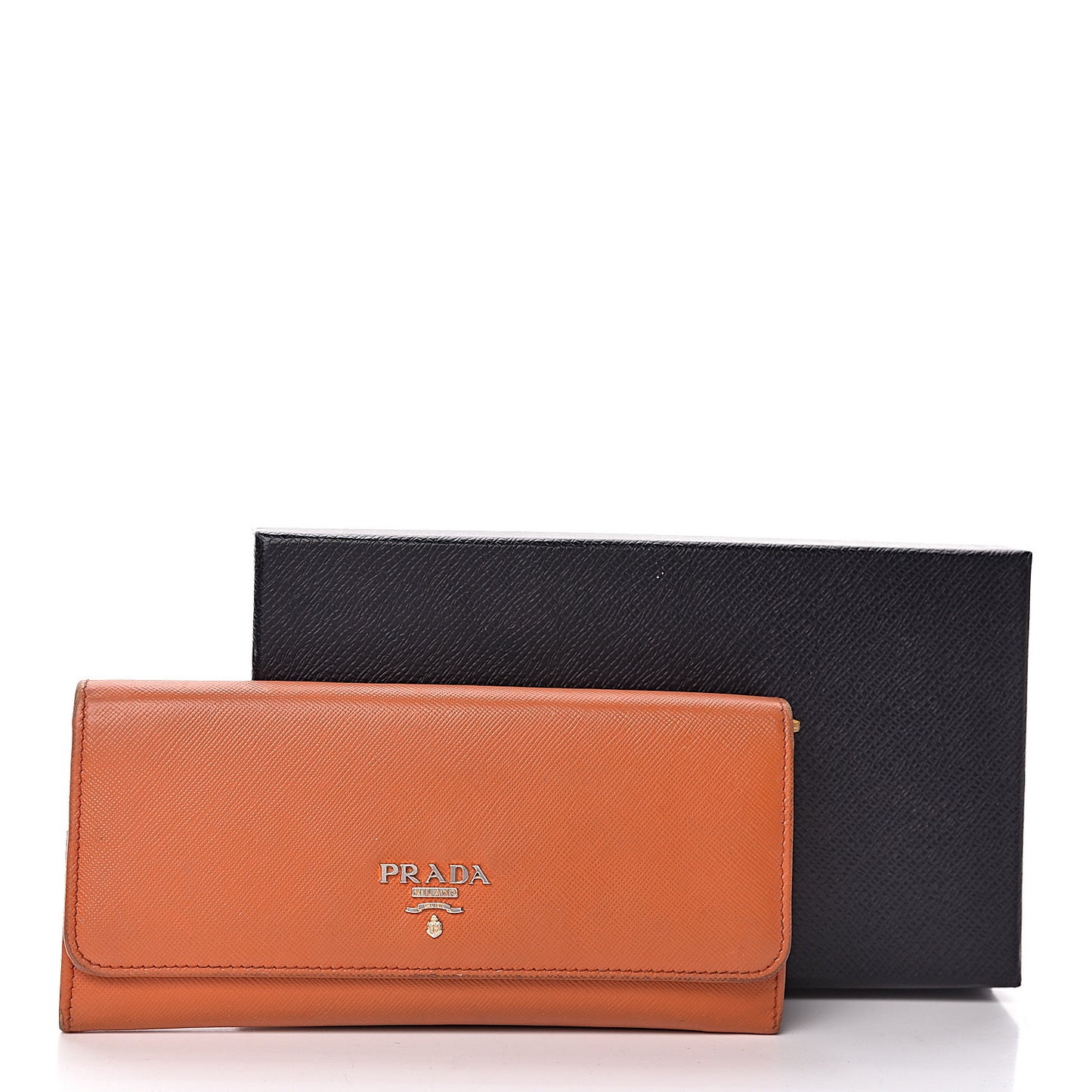 Saffiano Multicolor Continental Flap Wallet Papaya