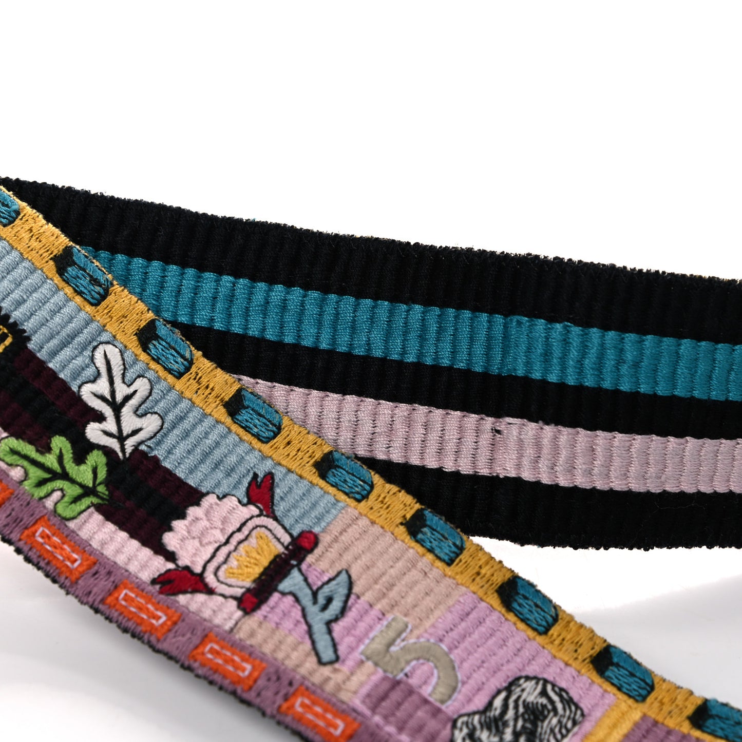 Canvas Counting Rockstud Guitar Strap Multicolor