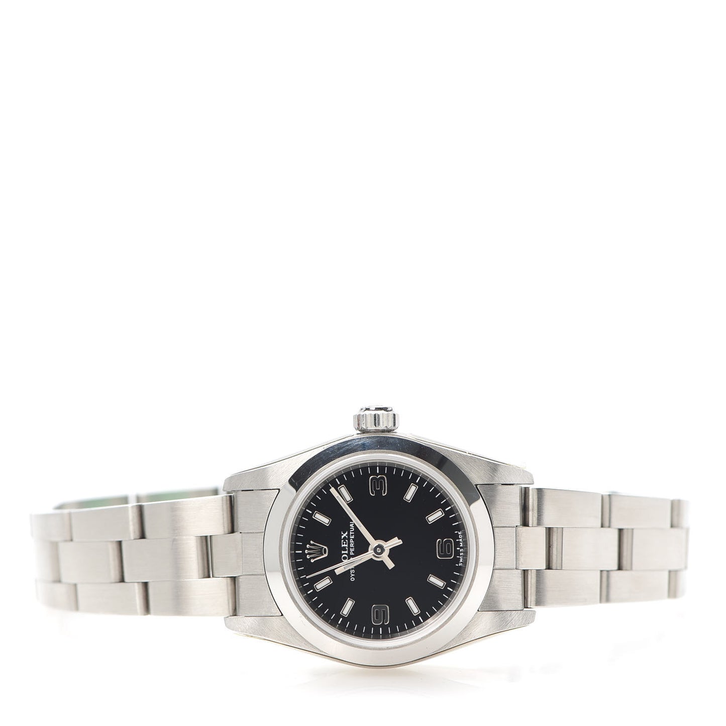 Stainless Steel 24mm Oyster Perpetual Watch Black 76080