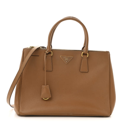 Prada Saffiano Medium Galleria Double Zip Tote Caramel 1 of 15