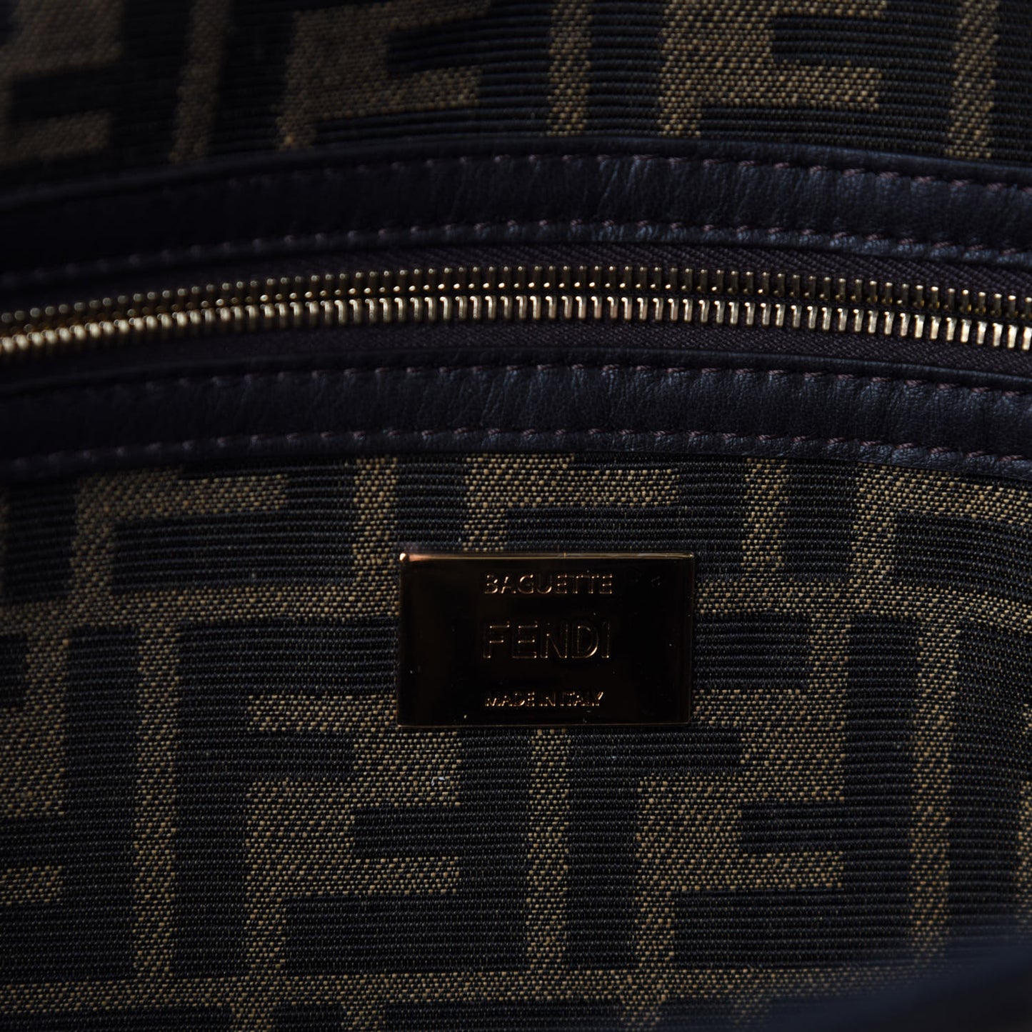 Fabric Jacquard FF 1974 Medium Baguette Tobacco Moro Black