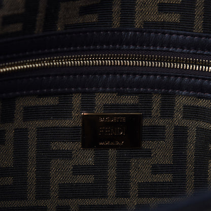 Fendi Fabric Jacquard FF 1974 Medium Baguette Tobacco Moro Black 8 of 10