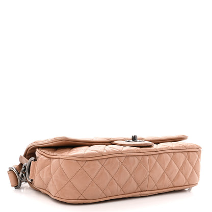 Chanel Crumpled Calfskin Quilted Medium Casual Rock Flap Beige 4 of 11