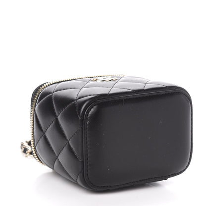 Chanel Lambskin Quilted Trendy Mini Vanity Case With Chain Black 4 of 11