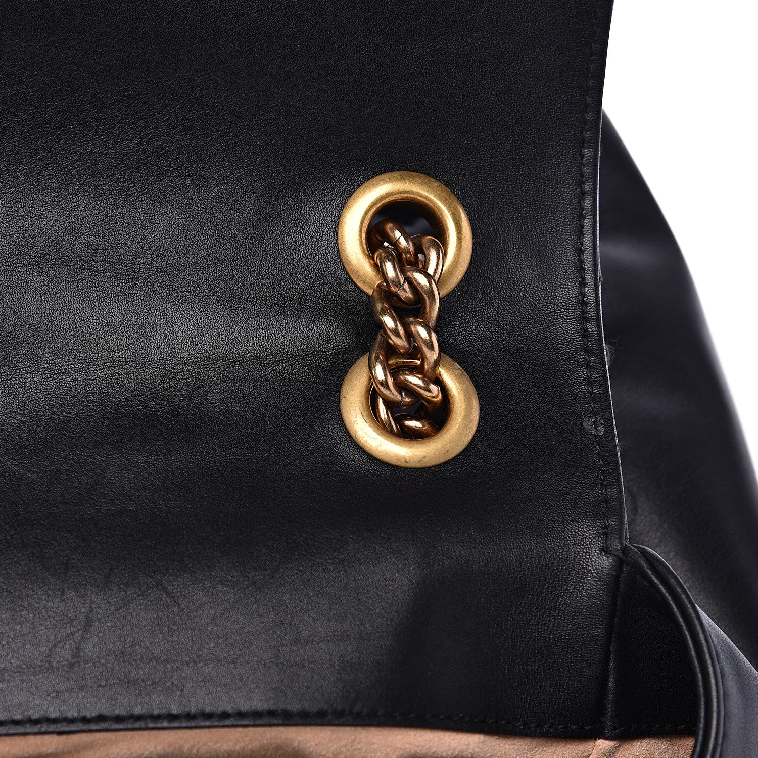 Gucci Calfskin Matelasse Maxi GG Marmont Top Handle Shoulder Bag Black 13 of 17