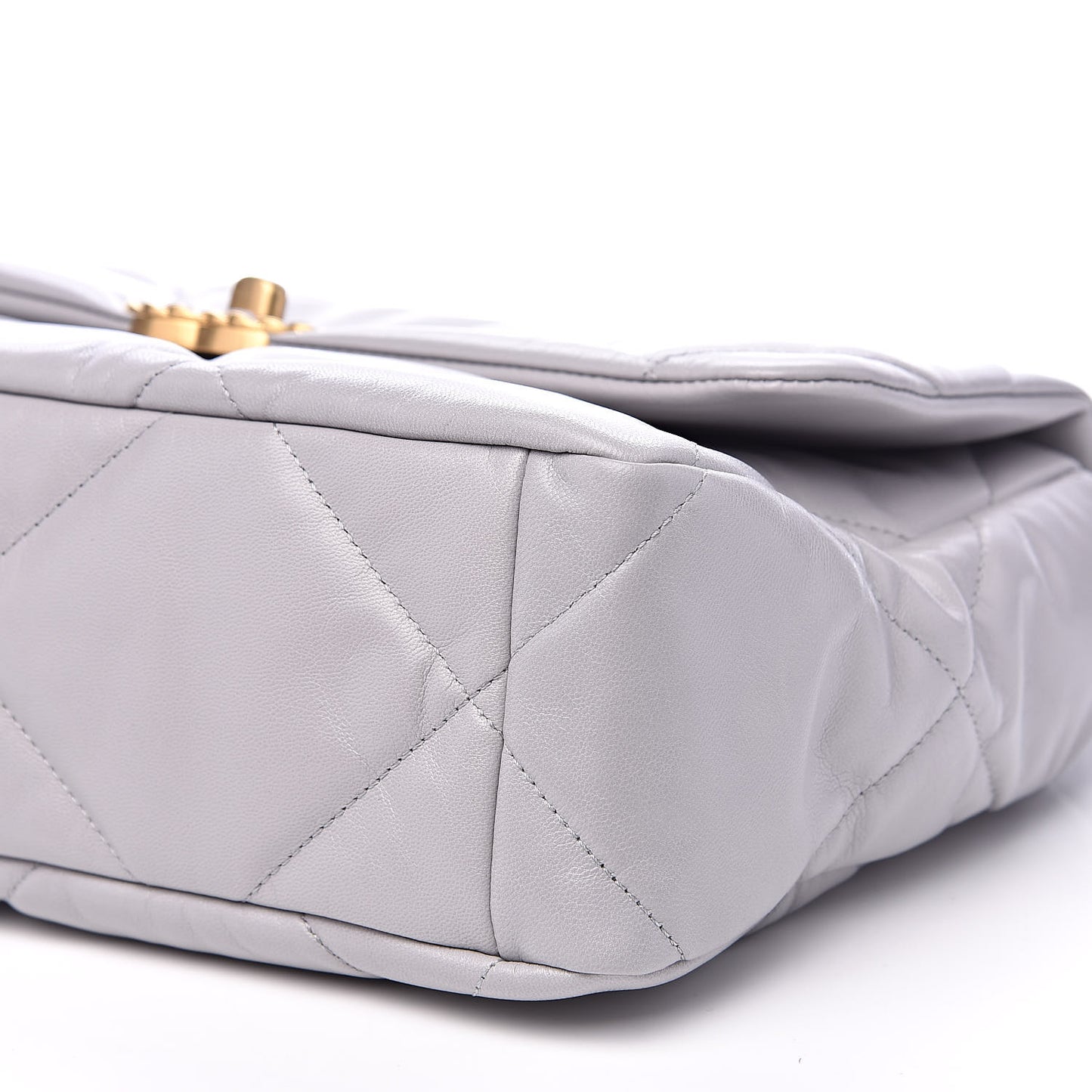 Goatskin Quilted Large 19 Flap Grey