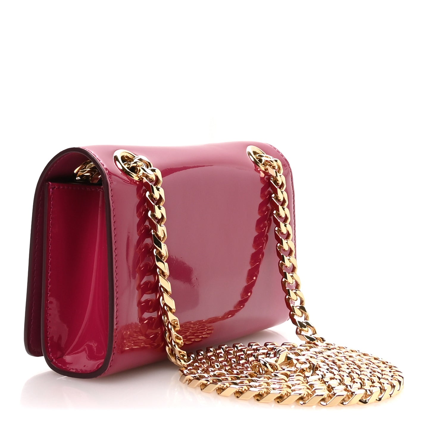 Patent DG Girls Phone Shoulder Bag Ciclamino